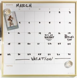 Dry Erase Calendar Message Board