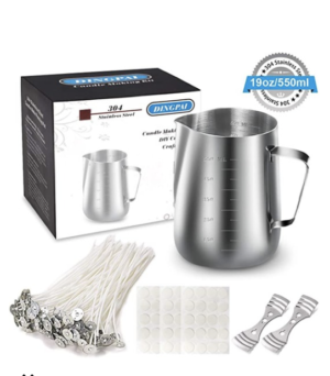 Candle Making Kit, DIY Candles Craft Tools,1pc Candle Make Pouring Pot,50pcs Candle Wicks, 50pcs