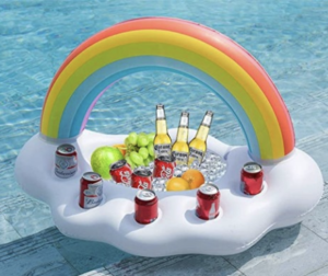 Jasonwell Inflatable Rainbow Cloud Drink Holder Floating Beverage Salad Fruit Serving Bar Pool