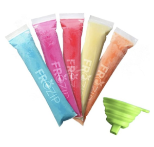 Frozip 125 Disposable Ice Popsicle Mold Bags| BPA Free Freezer Tubes With Zip Seals