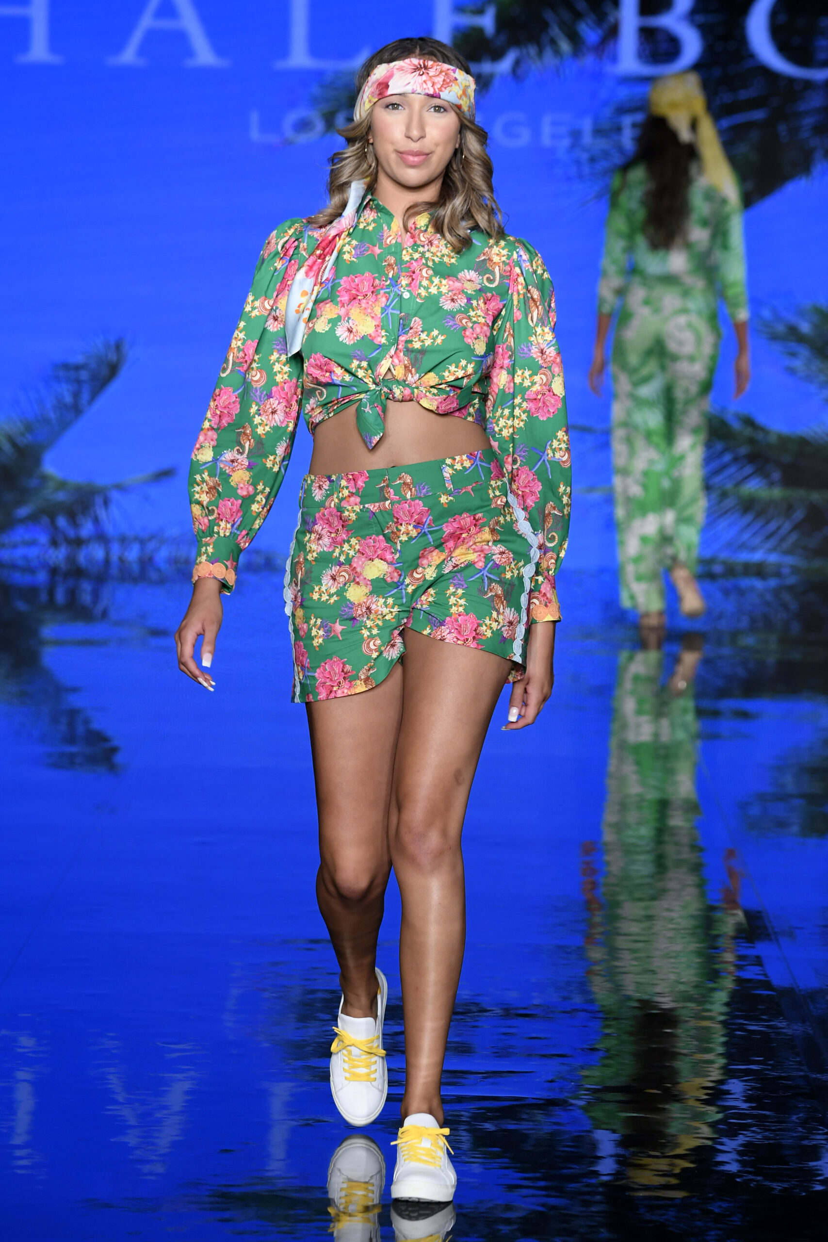 MIAMI BEACH, FLORIDA - JULY 11: A model walks the runway at the Hale Bob Show during Miami Swim Week Powered By Art Hearts Fashion at Faena Forum on July 11, 2021 in Miami Beach, Florida. (Photo by Arun Nevader/Getty Images for Art Hearts Fashion)